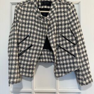 Zara Monochrome Checkered Blazer